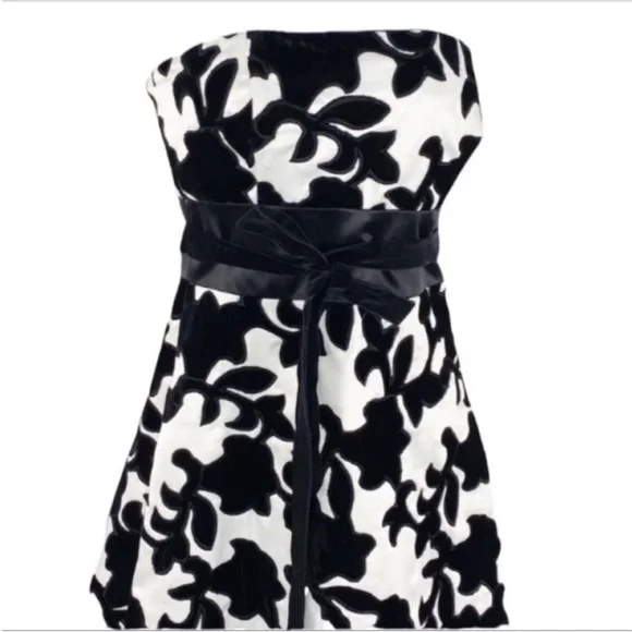 WHITE HOUSE BLACK MARKET velvet strapless dress 0 - Picture 3 of 10